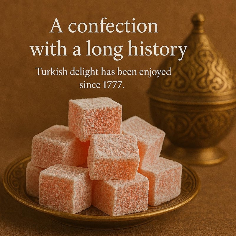 HazerBaba حلوى حازر بابا التركية، بنكهة الرمان والزرشك، صندوق وجبات خفيفة فاخر، تقليدي، نباتي، لوكوم تركي، حلويات، لوكومي، دليسياس توركاس، حلال، كوشير، 16 أونصة (454 جرام) - Image 4